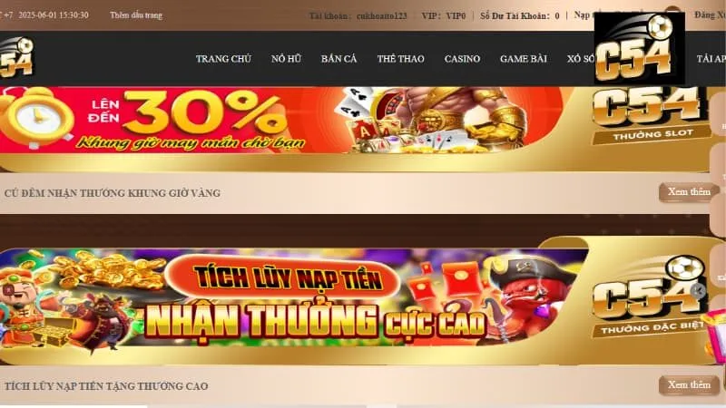 Hướng dẫn cách để nhận khuyến mãi C54