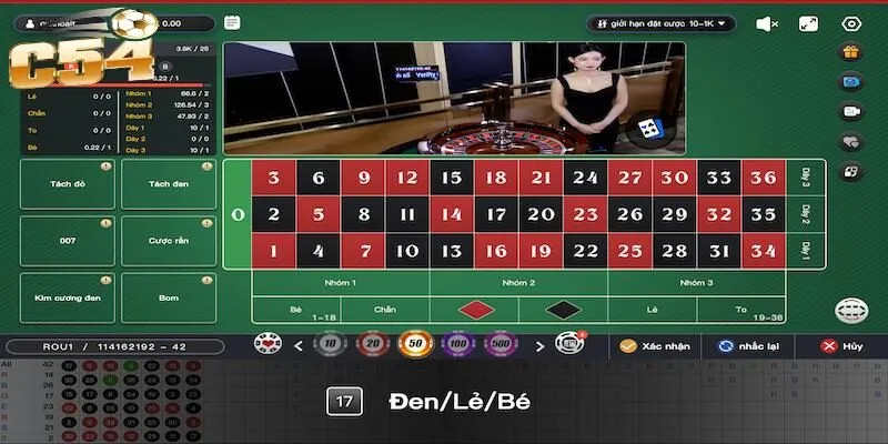 Roulette C54 – Vòng quay may mắn kiếm tiền thưởng khủng