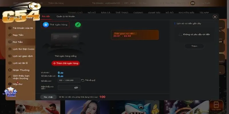 Điều kiện anh em cần biết để rút tiền C54